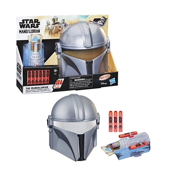 Star Wars The Mandalorian Mask & Gauntlet Set NERF Dart Blaster Toy - Picture 1 of 10